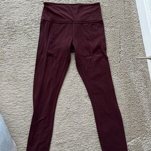 Seamless athlete burgundy leggings